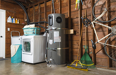 Water heater and washer / dryer in a garage